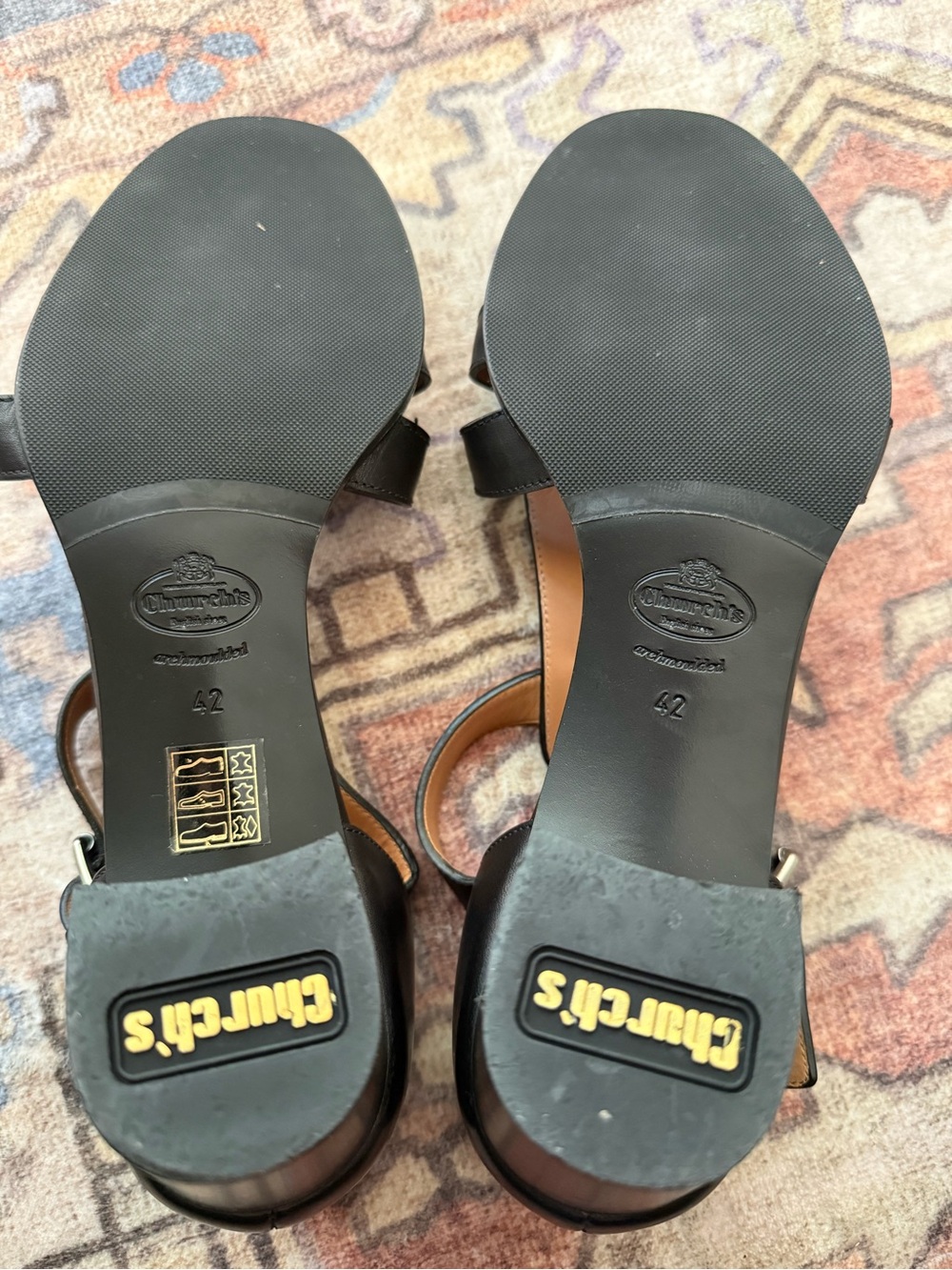 Church’s Women’s Black Kelsey 50 Leather Heeled Sandals EU 42 US 10.5–11 - Picture 6 of 11